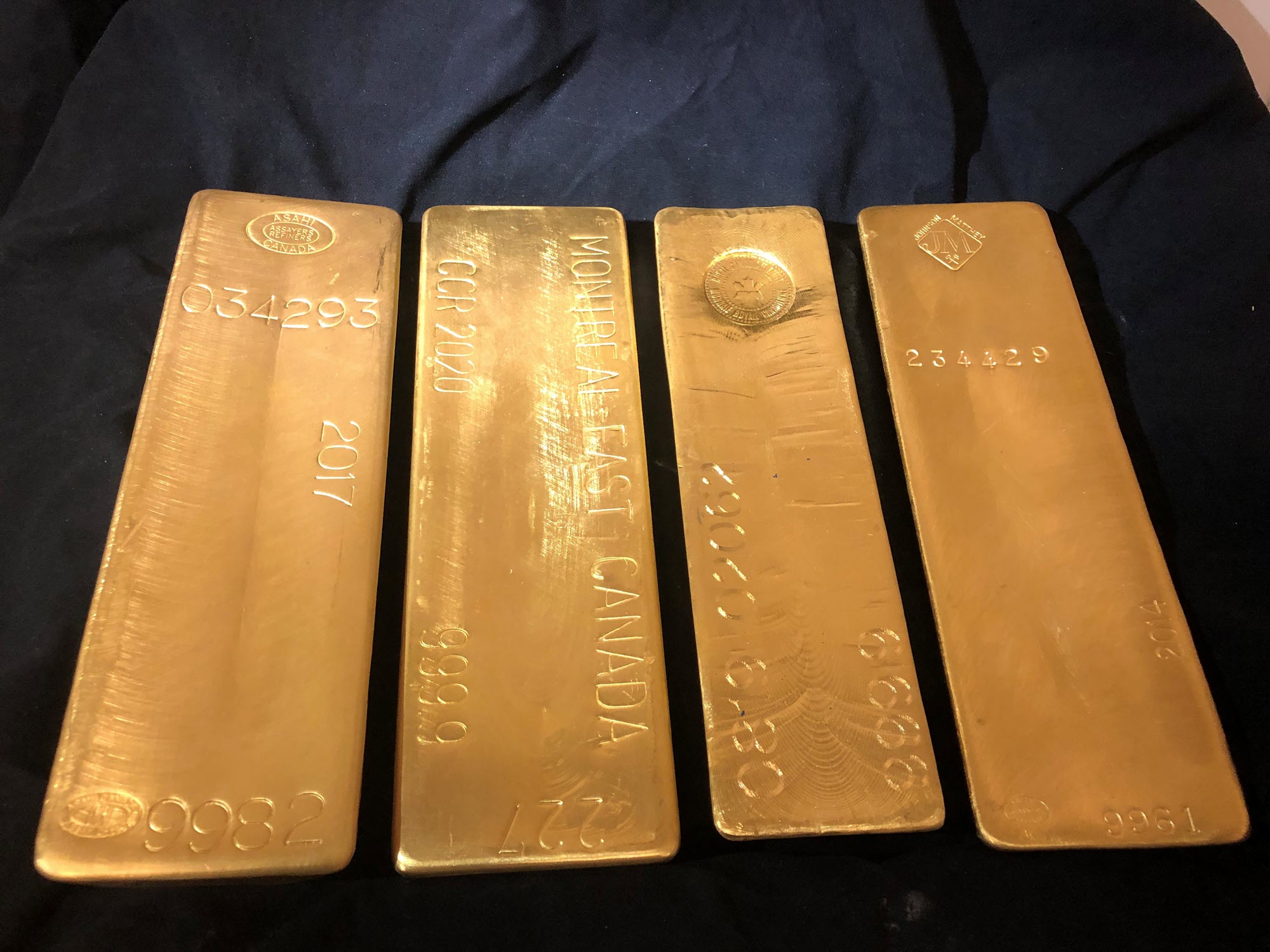 4 Assorted London Good Delivery gold bars