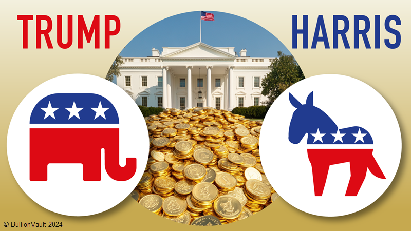 US gold coin sales and the 2024 election of Harris or Trump for the Whitehouse 